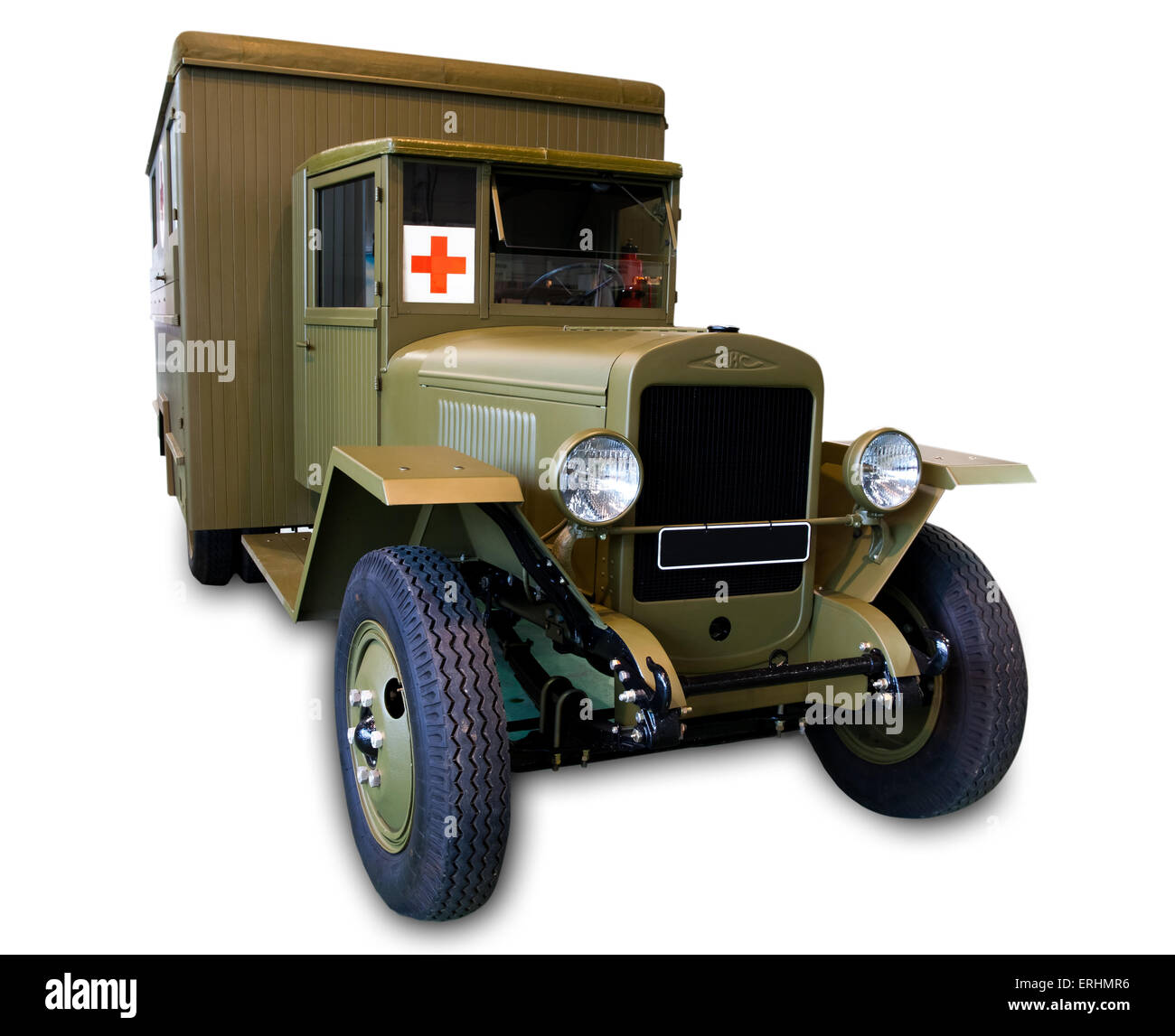 Military tented field hospital and ambulance vehicle Stock Photo