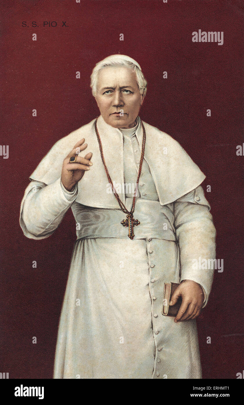 Pope St. Pius X - 257th Pope of the Roman Catholic church Pope from 1903 to 1914. Born Giuseppe Melchiorre Sarto. 2 June 1835 - 20 August 1914 Stock Photo