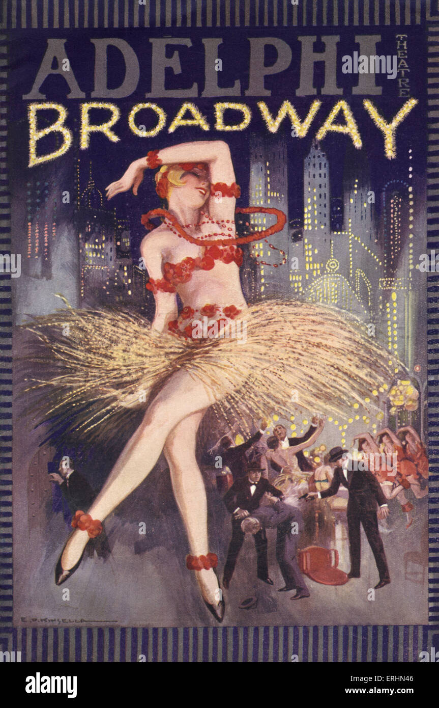 'Broadway' , at the Adephi Theatre, London. Drama written  by Philip Dunning and George Abbott 1926. Programme cover for Stock Photo