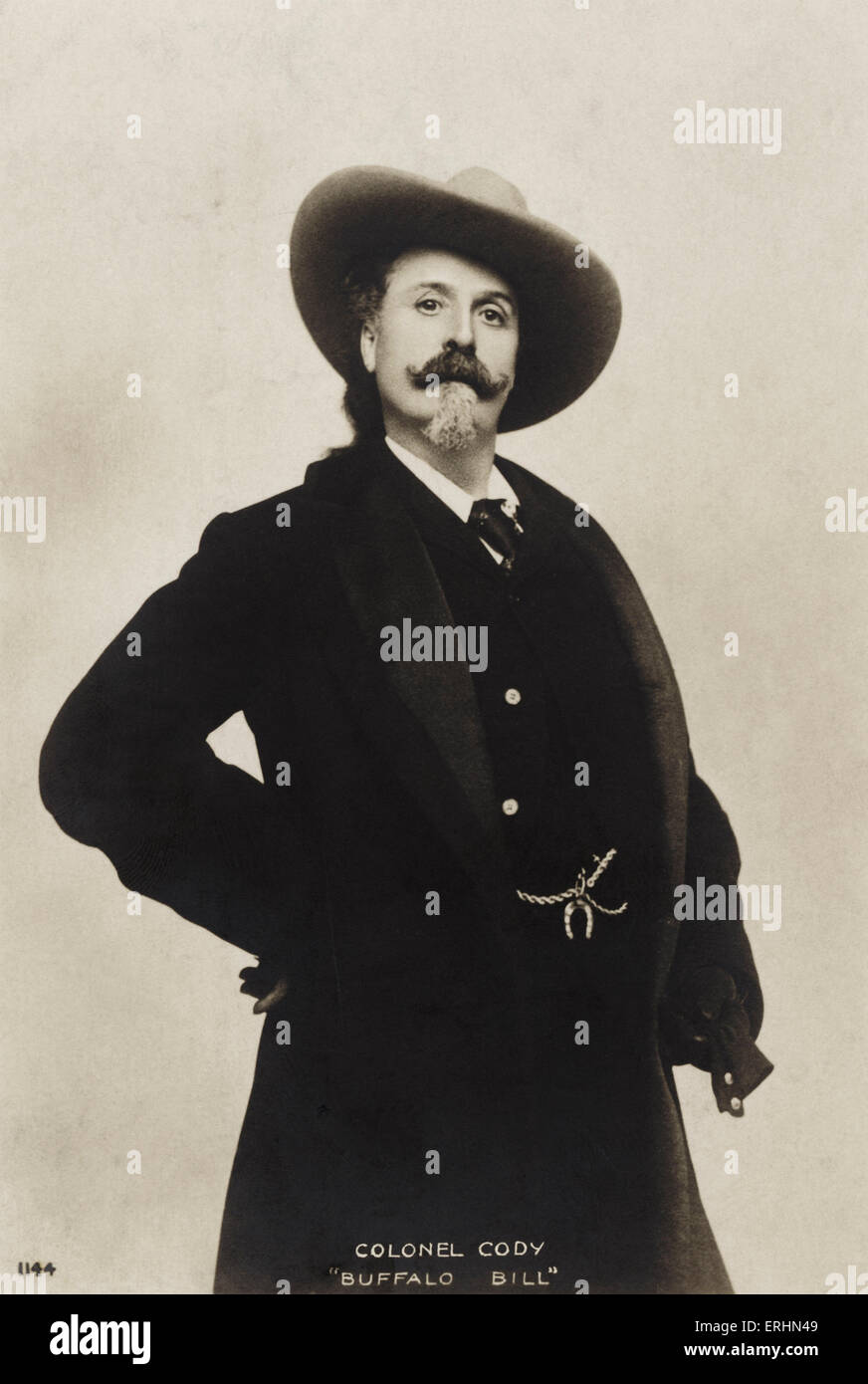 Buffalo Bill  - Colonel W F Cody Famous for his cowboy shows about the Wild West of America.   26 February 1846 – 10 January Stock Photo