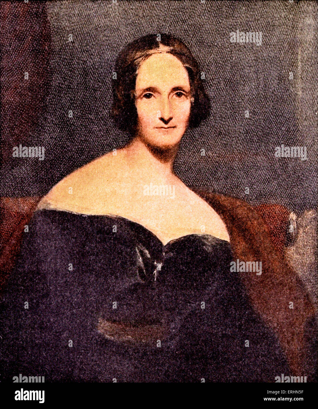 Mary Wollstonecraft Shelley - portrait. British author, 30 August 1797 – 1 February 185.  Author of Frankenstein.  Married to Stock Photo