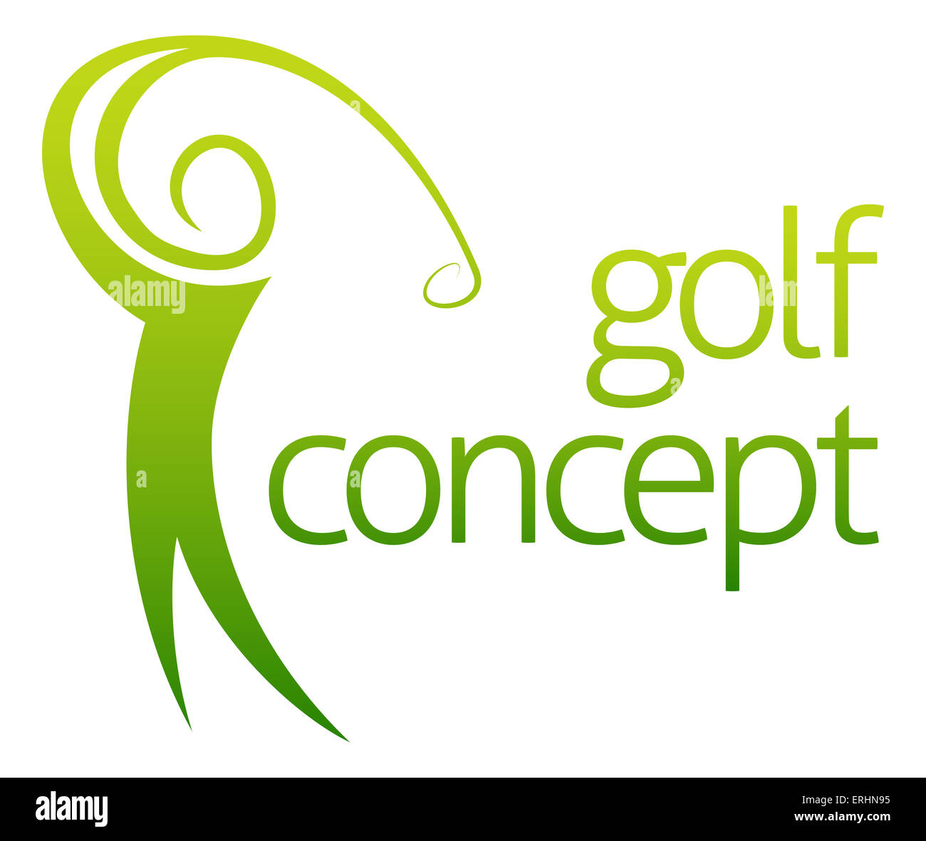 Golf swing abstract concept of a golfer figure playing golf Stock Photo