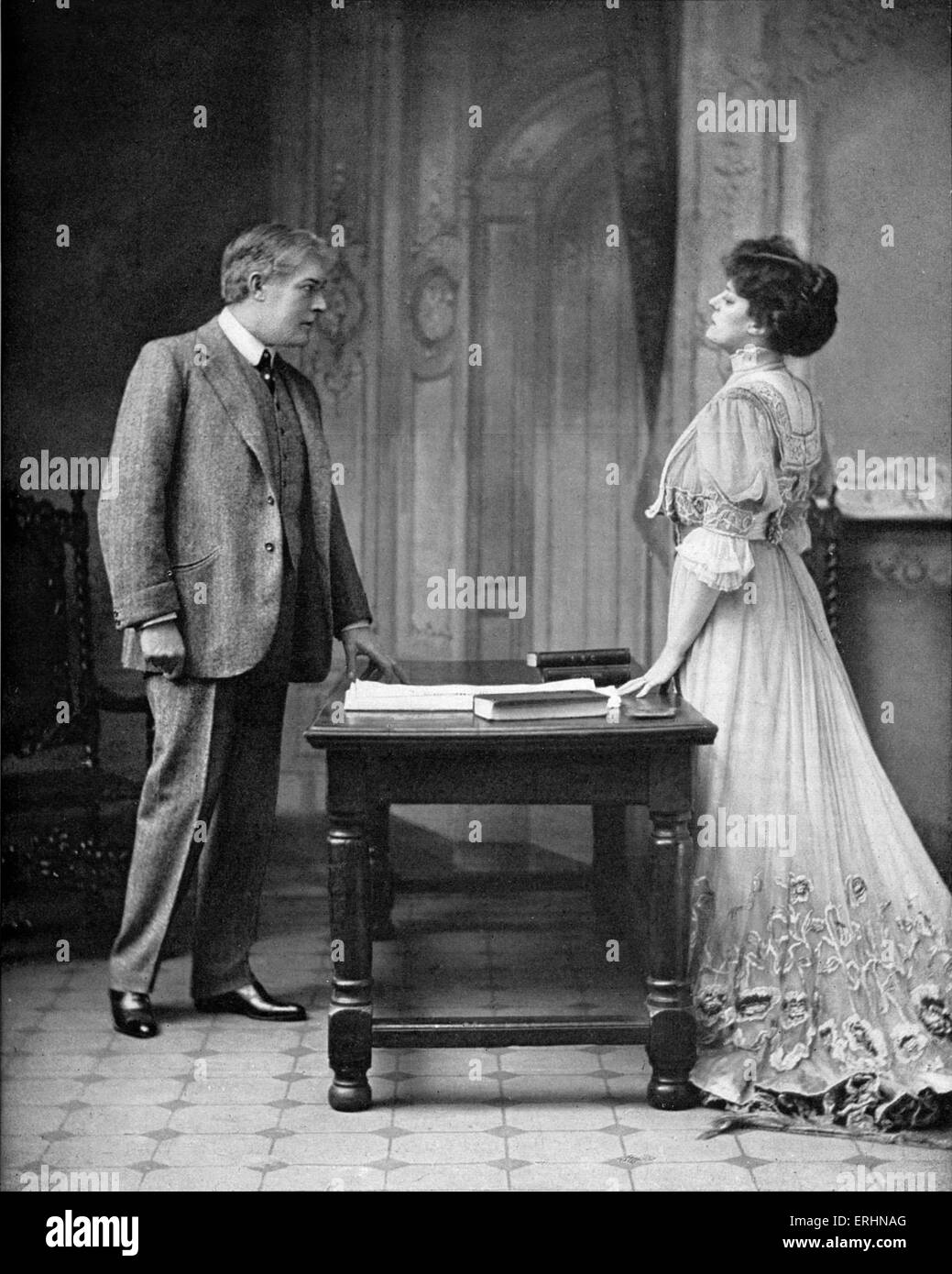 His House in Order by Arthur W. Pinero  at St James Theatre, London 1906. Nina (Irene Vanbrugh) and Hilary Jesson (George Stock Photo