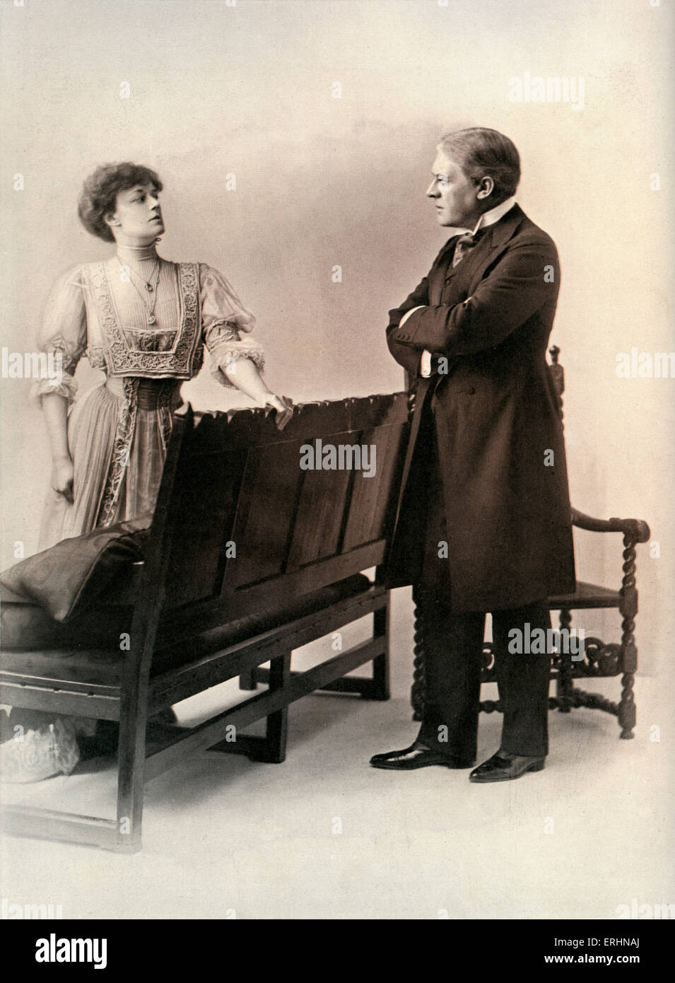 His House in Order by Arthur W. Pinero  at St James Theatre, London 1906. Nina (Irene Vanbrugh) and Hilary Jesson (George Stock Photo