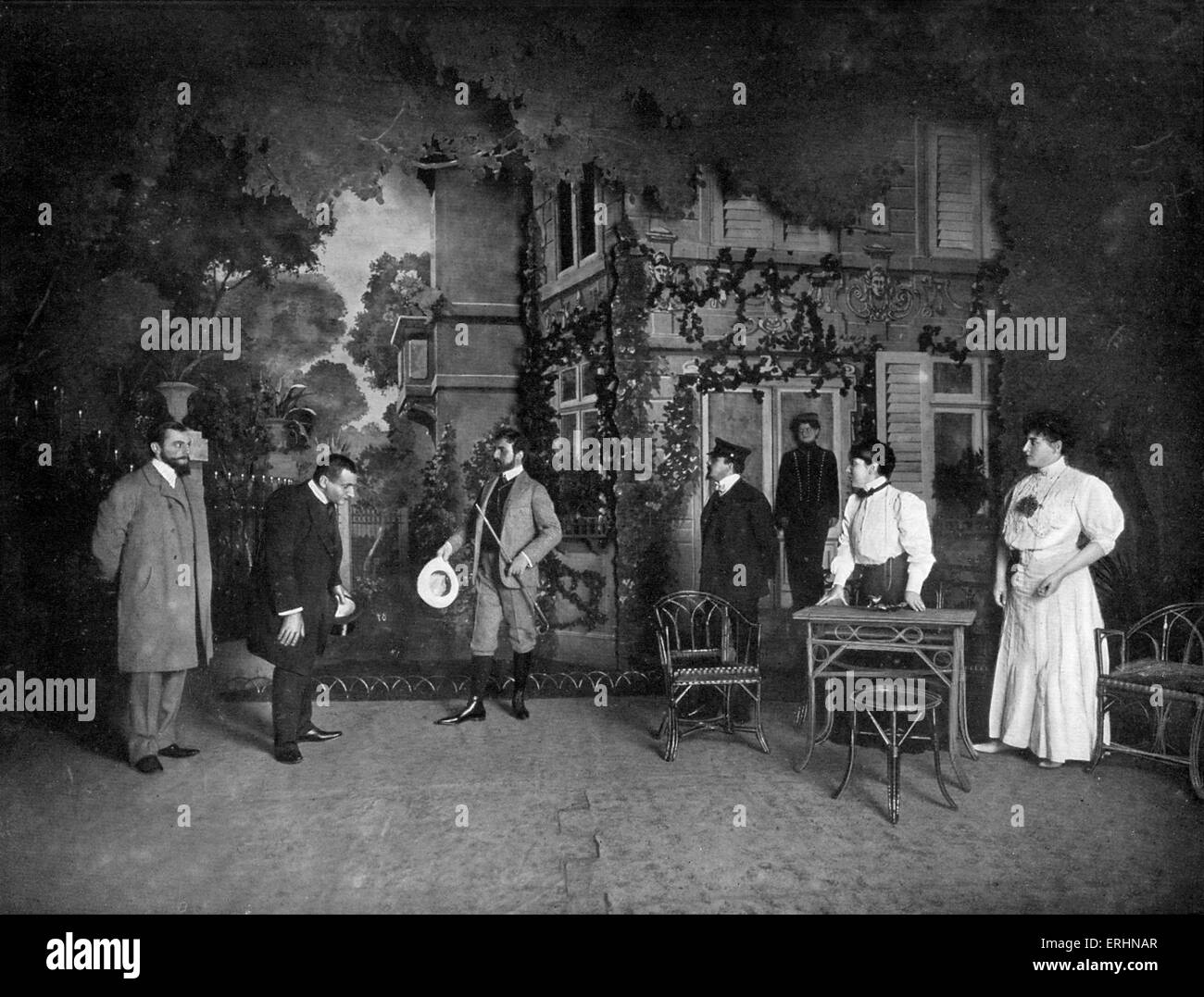 Hidalla  by Frank Wedekind at Kleines Theater, Berlin. 1906 Act I. Written 1904 .     Frank Wedekind in role as   Karl Hetmann Stock Photo