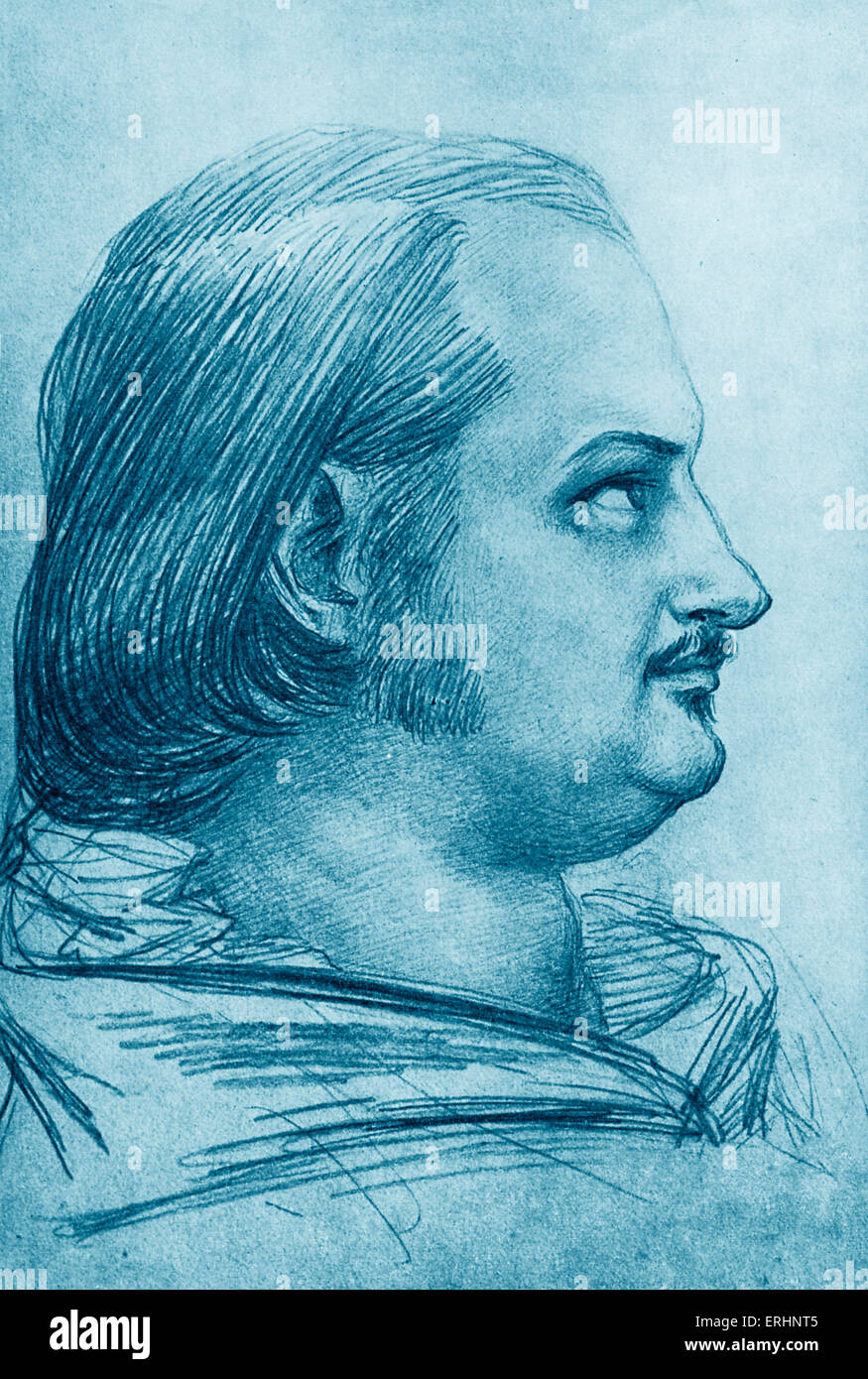 Honoré de Balzac, portrait. by David d'Angers. French novelist and playwright. 20 May 1799 - 18 August 1850. Stock Photo