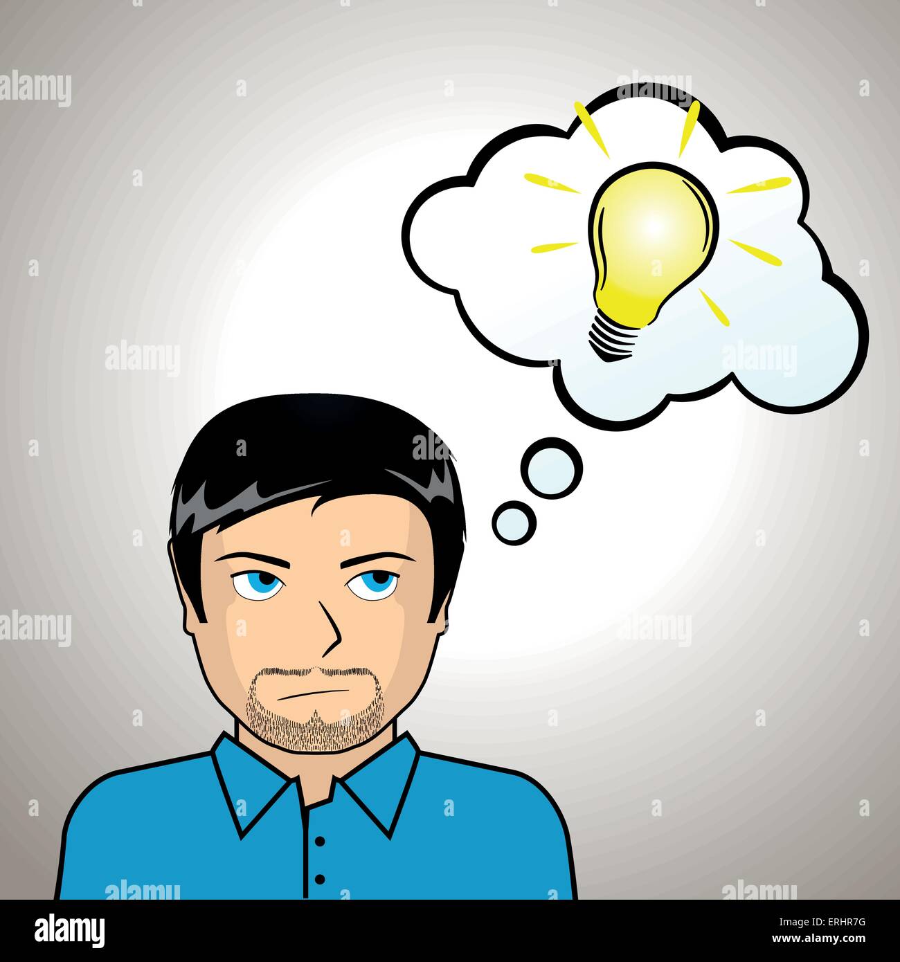 Vector illustration of man who have an idea Stock Vector