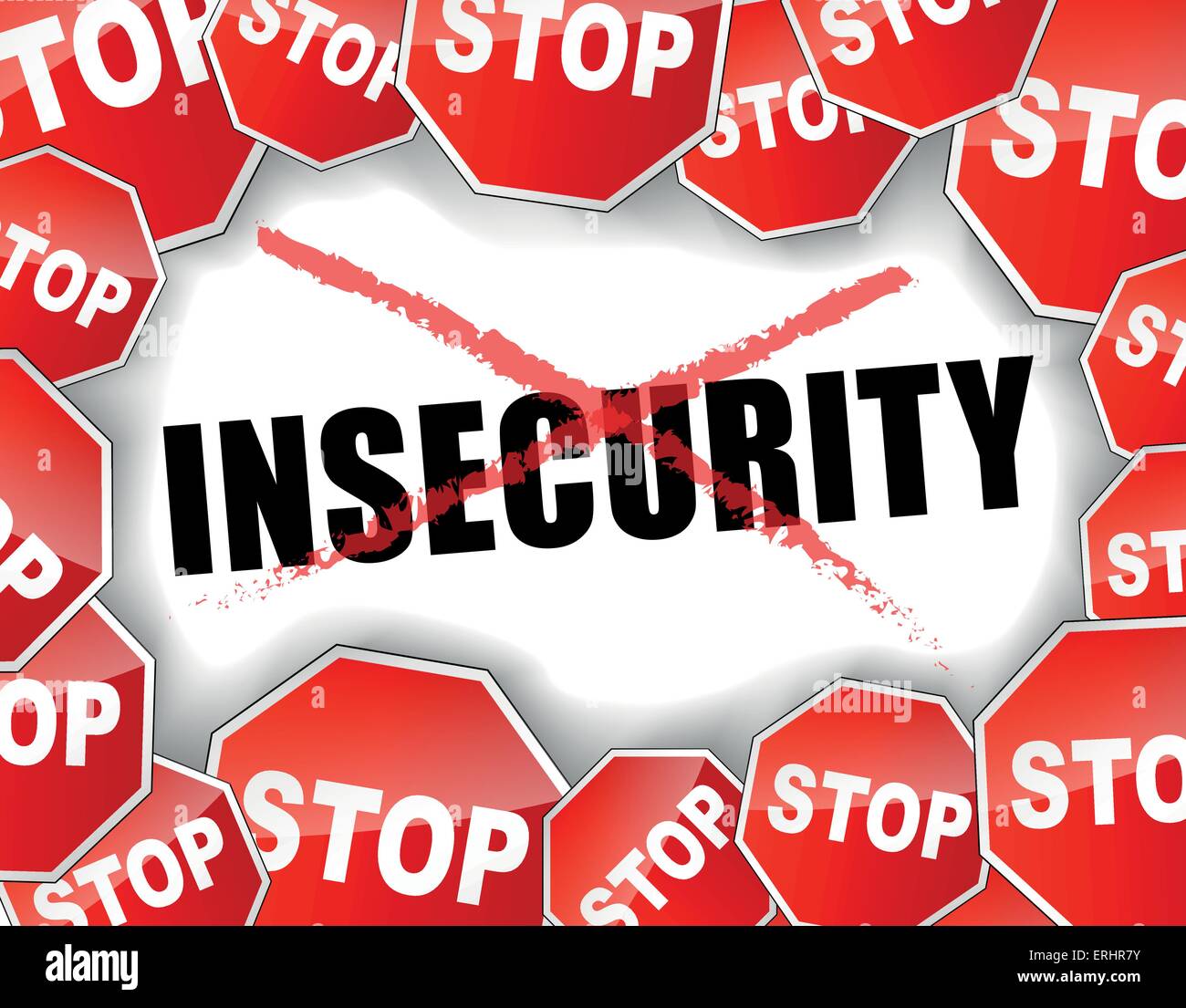 Vector illustration of stop insecurity concept background Stock Vector
