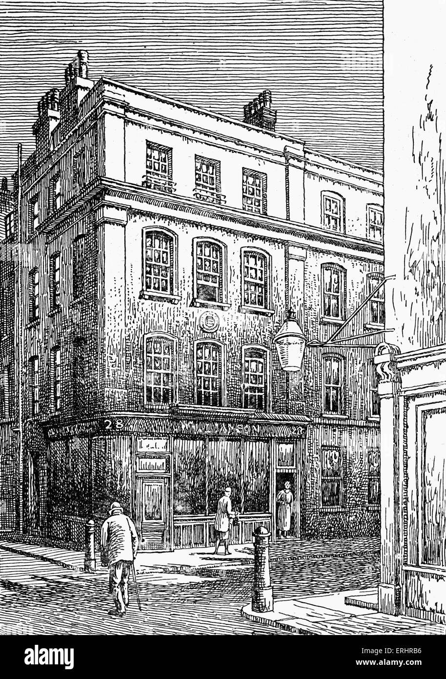 'Where William Blake was born', 28 Broad Street - Soho, London. Poet, painter and engraver: 28 November 1757 - 12 August 1827. Stock Photo