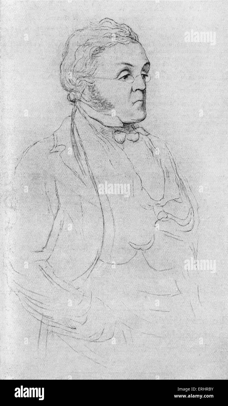 William Makepeace Thackeray - drawing by Richard Doyle (1824-1883). English novelist, 18 July 1811 - 24 December 1863. Stock Photo
