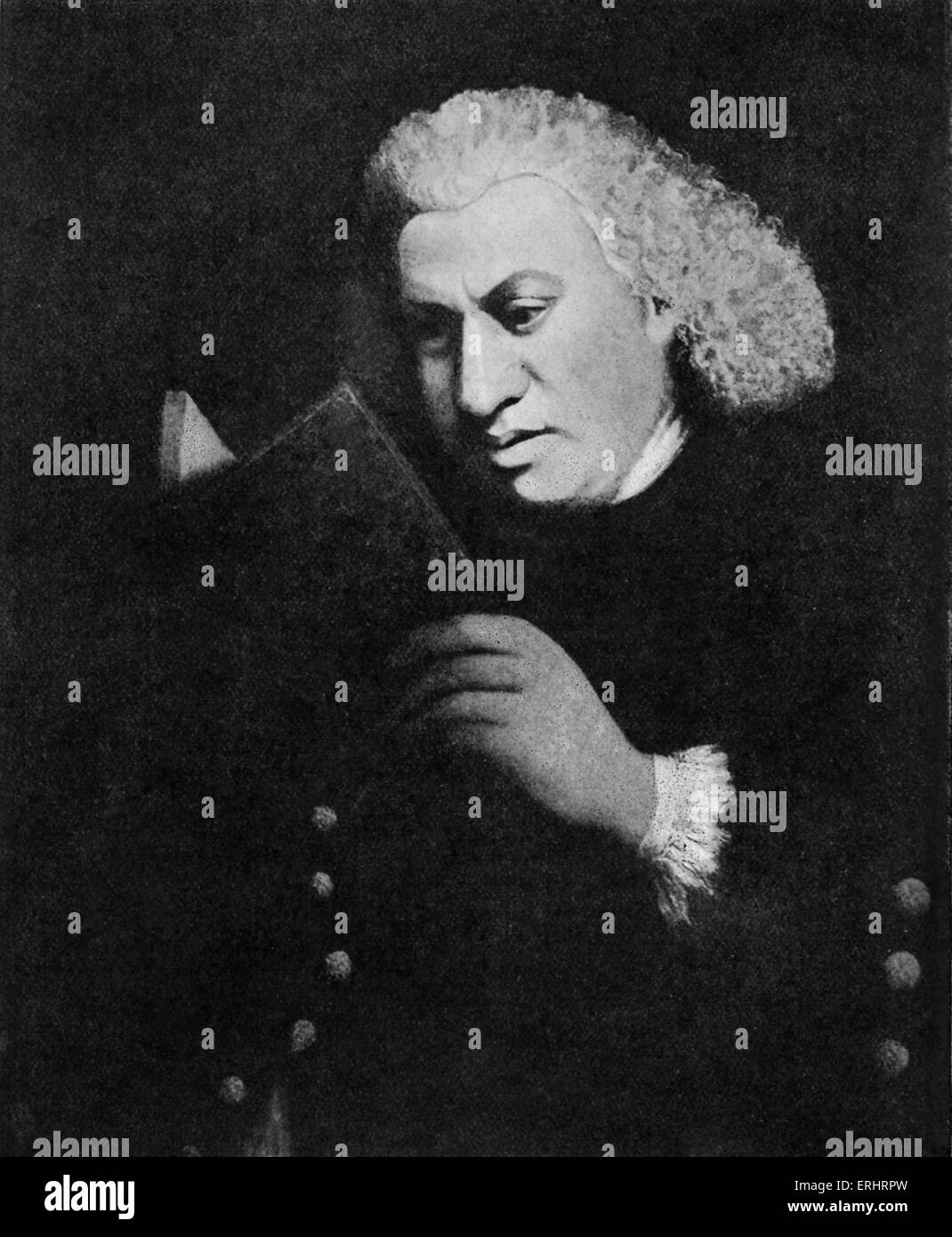 Samuel Johnson - portrait. After the portrait painted by Miss Frances Reynolds in 1783. English essayist, biographer, Stock Photo