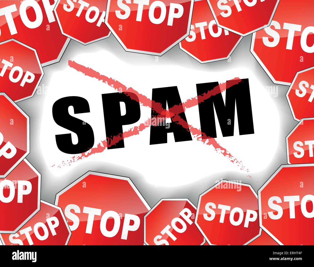 Vector illustration of stop spam concept background Stock Vector Image ...