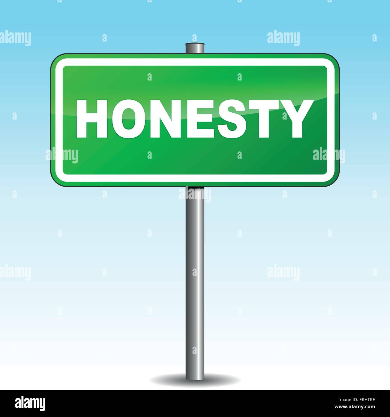 Vector illustration of honesty signpost on sky background Stock Vector