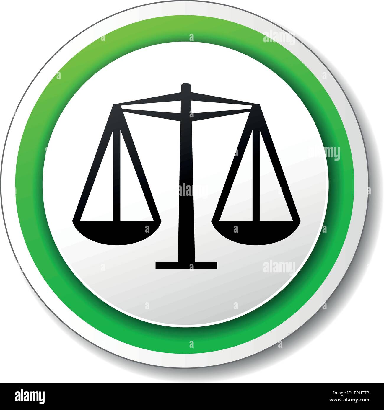 Vector illustration of justice round icon on white background Stock Vector