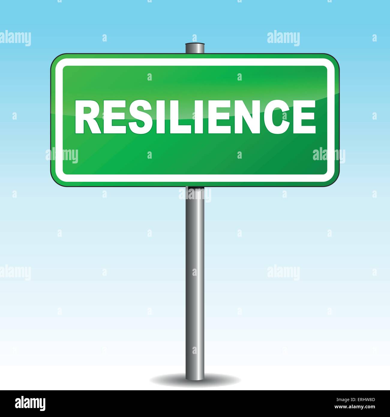 Vector illustration of resilience signpost on sky background Stock Vector