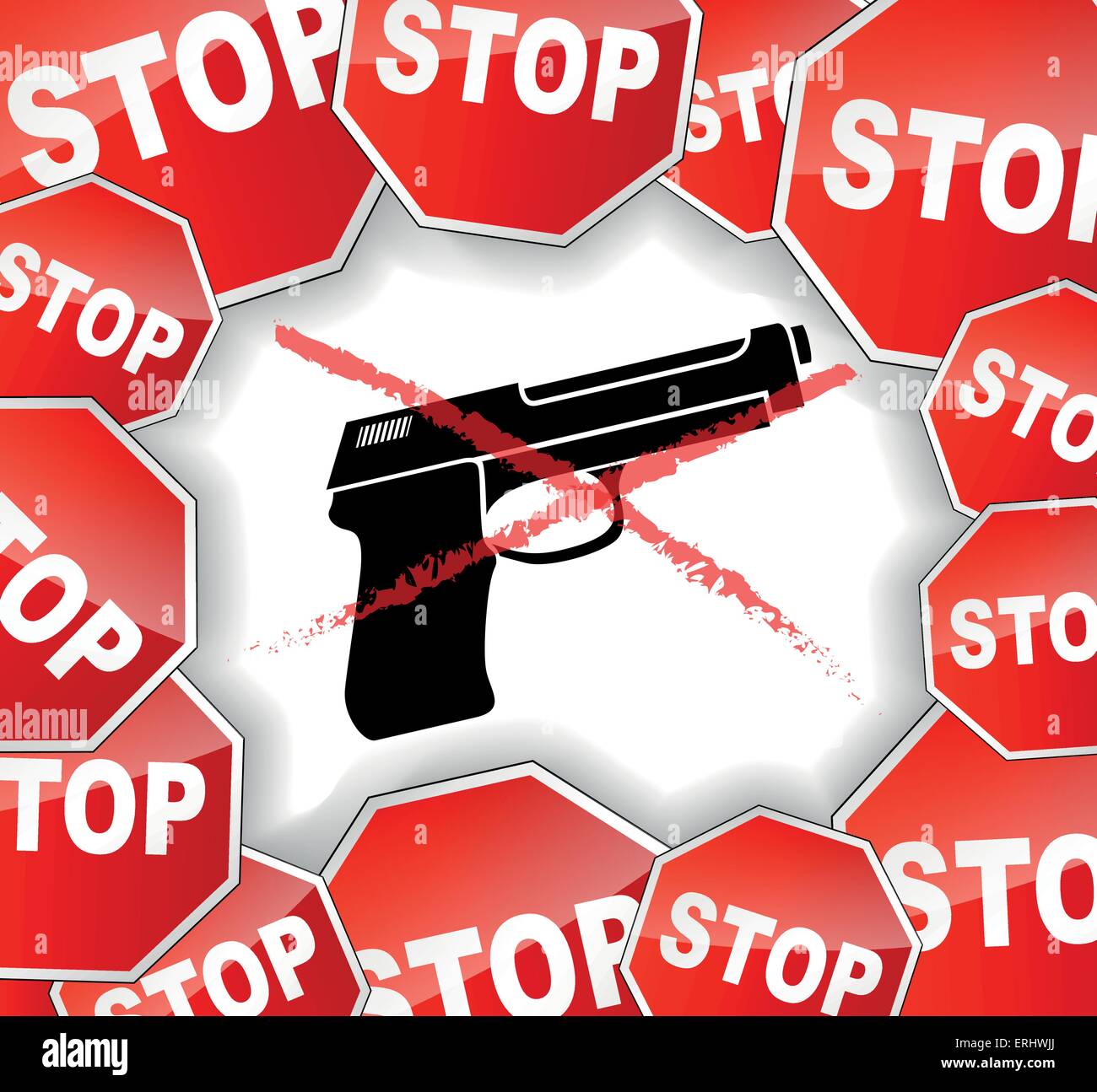 Vector illustration of stop weapon concept background Stock Vector