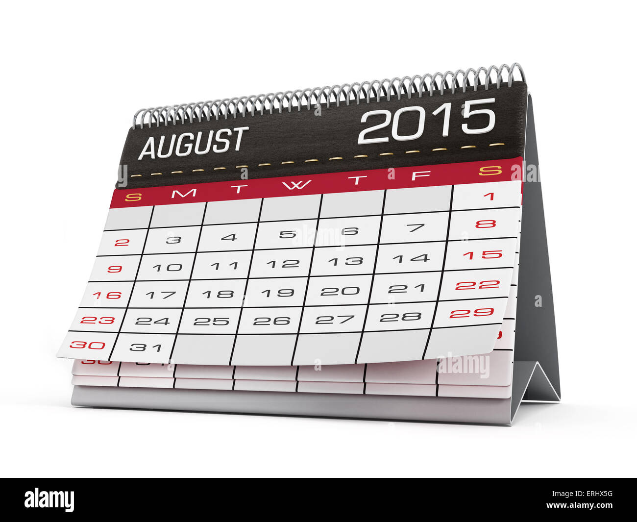 August 15 Calendar Page Isolated On White Stock Photo Alamy