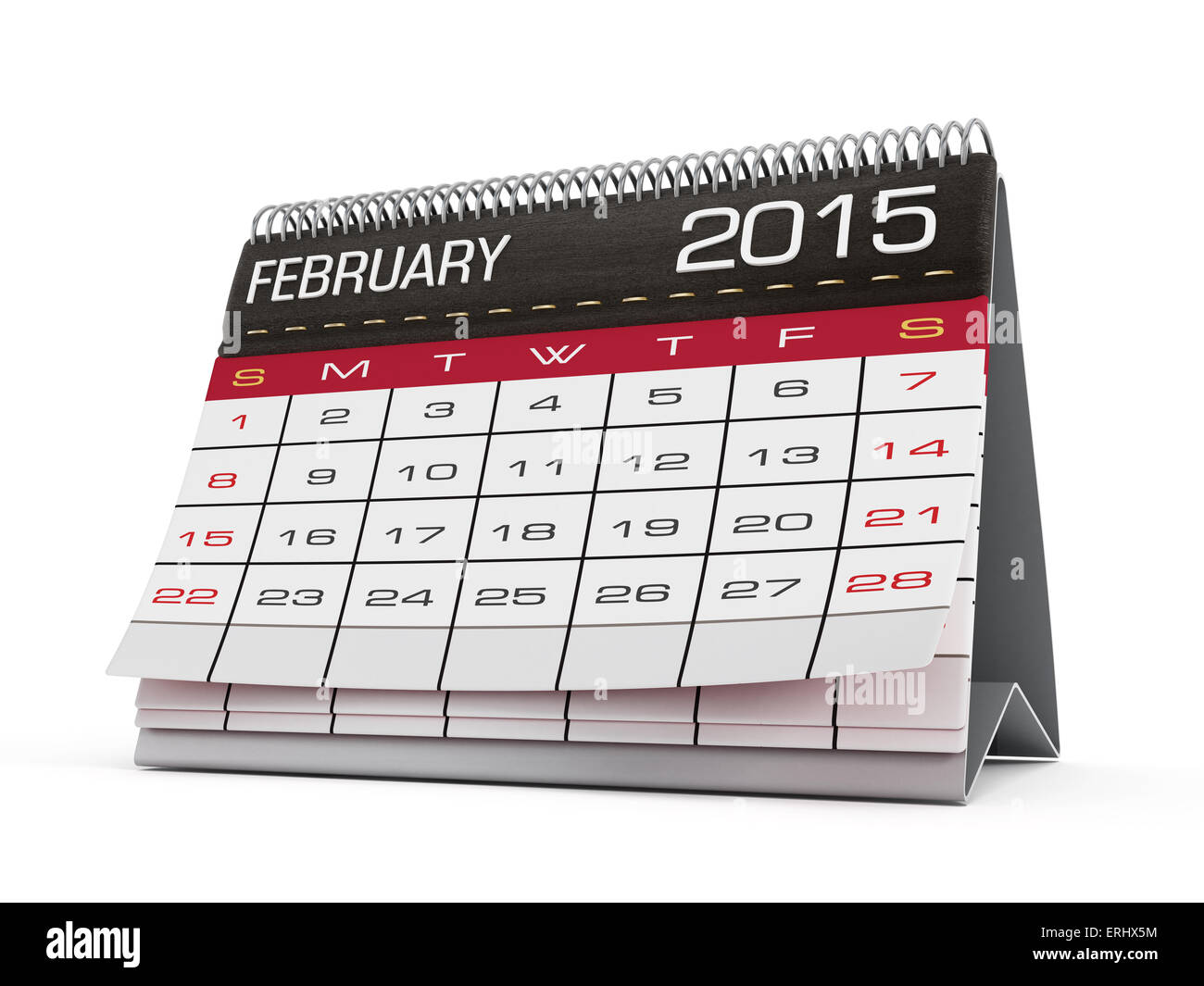 February 15 Calendar Page Isolated On White Stock Photo Alamy