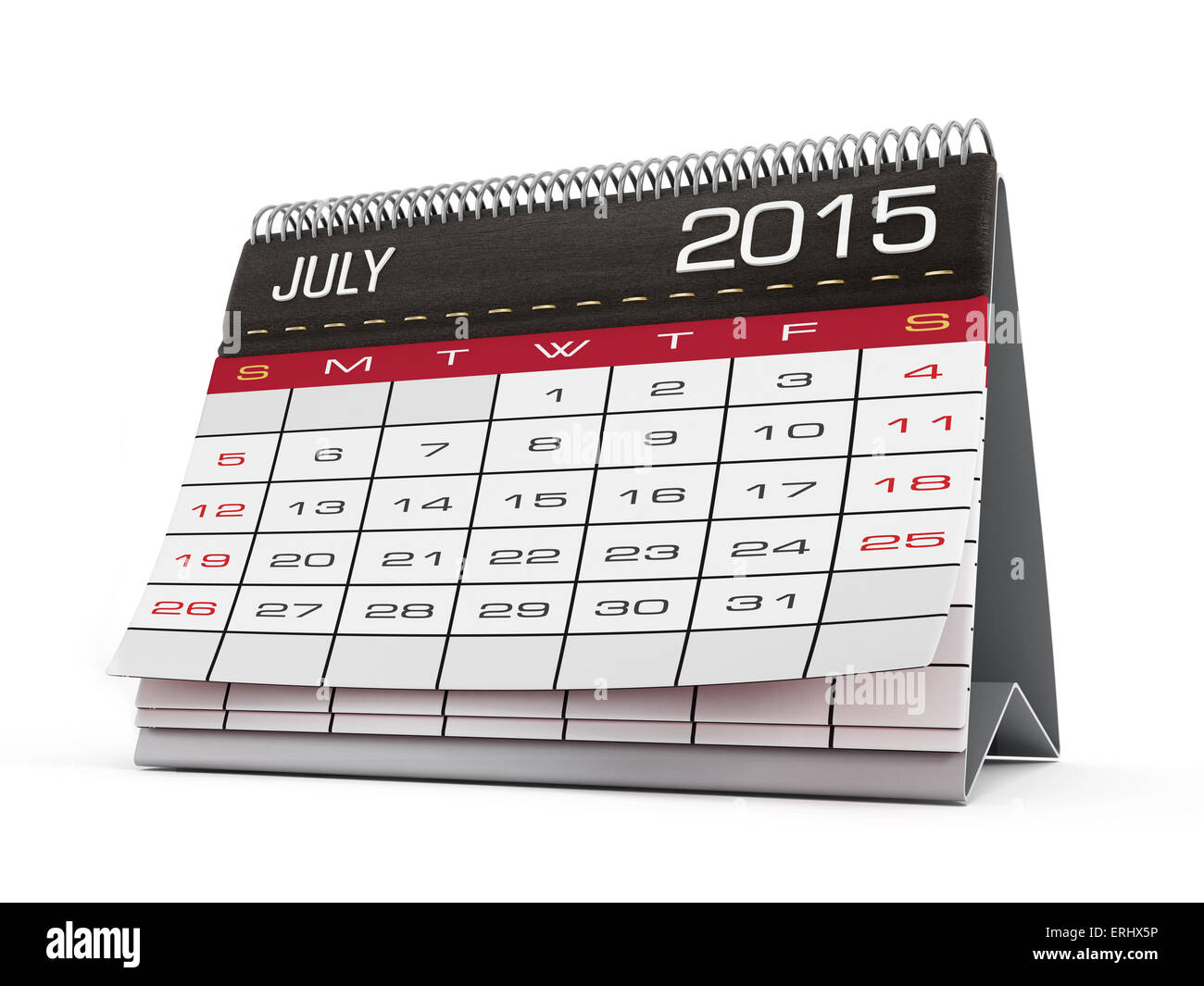July 15 Calendar Page Isolated On White Stock Photo Alamy