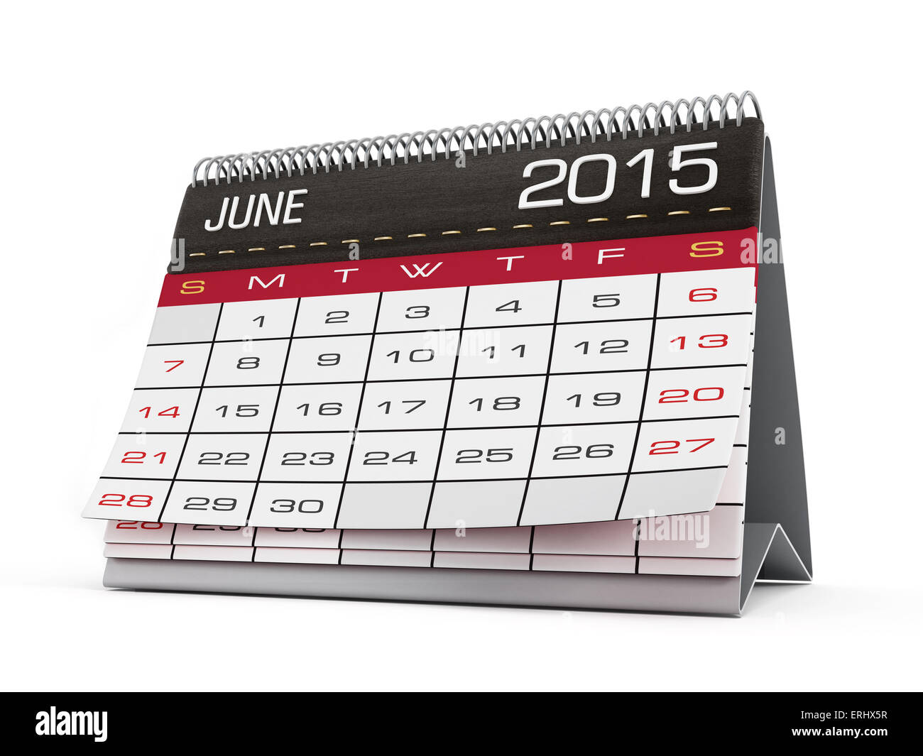 June 15 Calendar Page Isolated On White Stock Photo Alamy