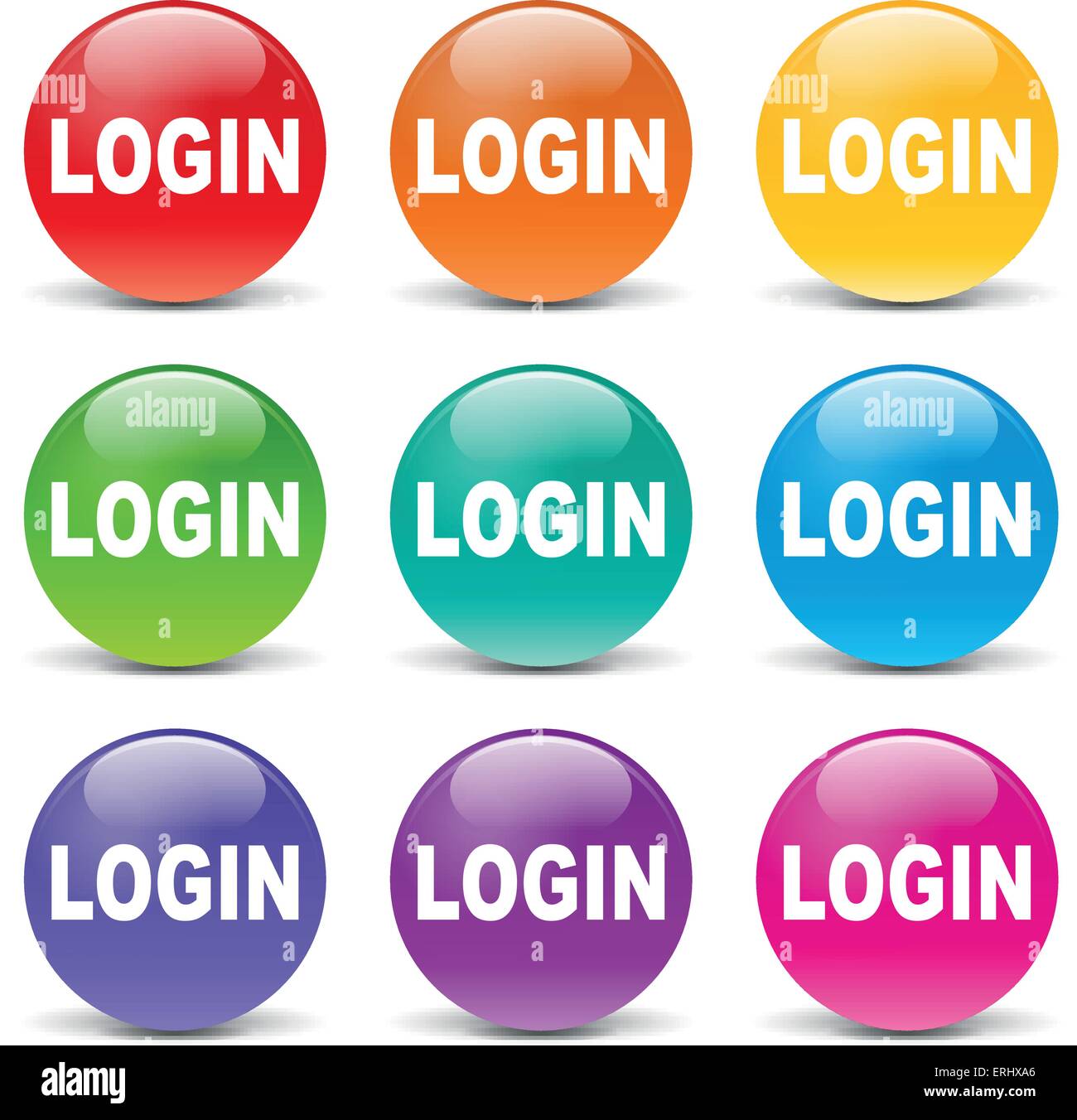 Vector illustration of login set icons on white background Stock Vector