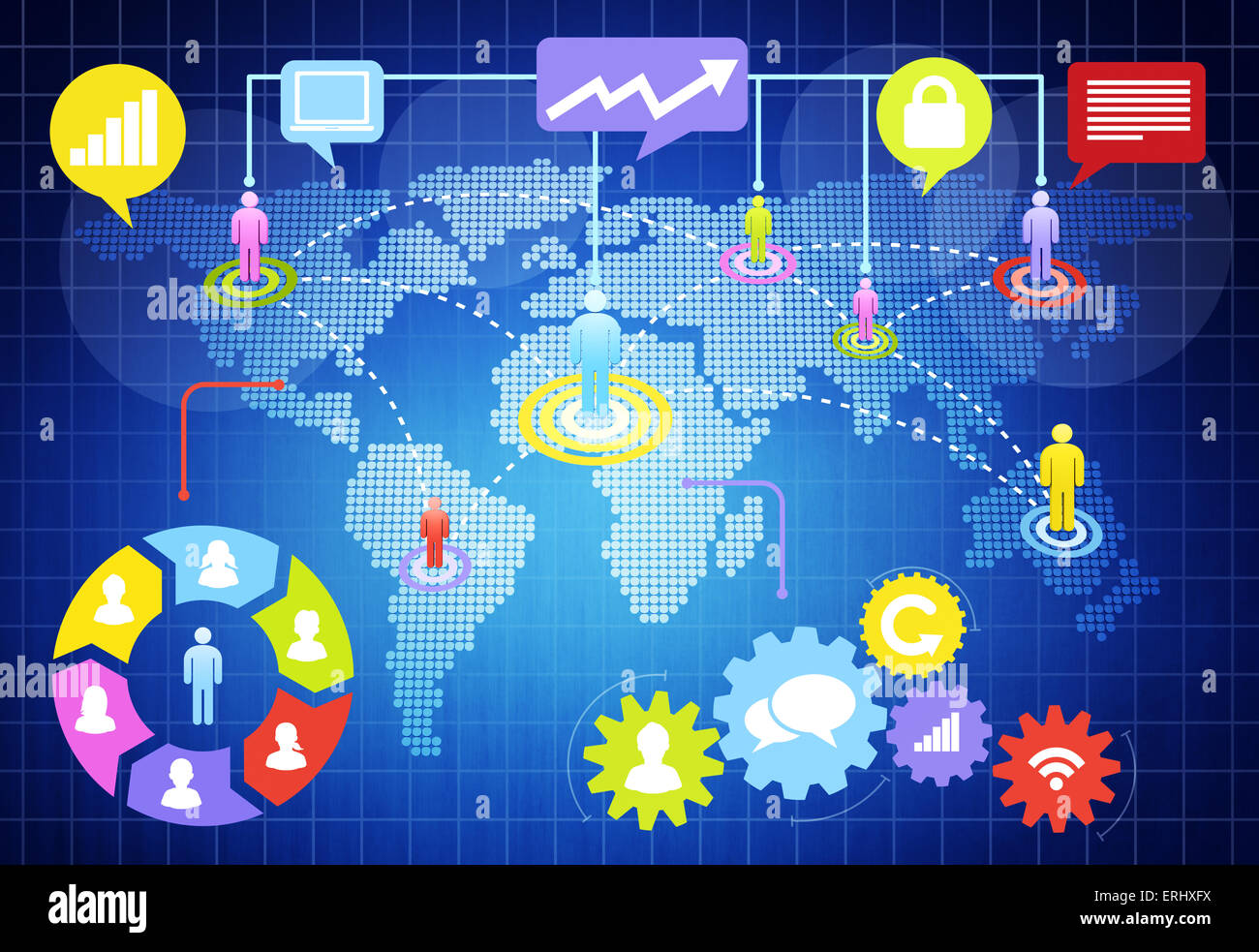 Communication world map hi-res stock photography and images - Alamy