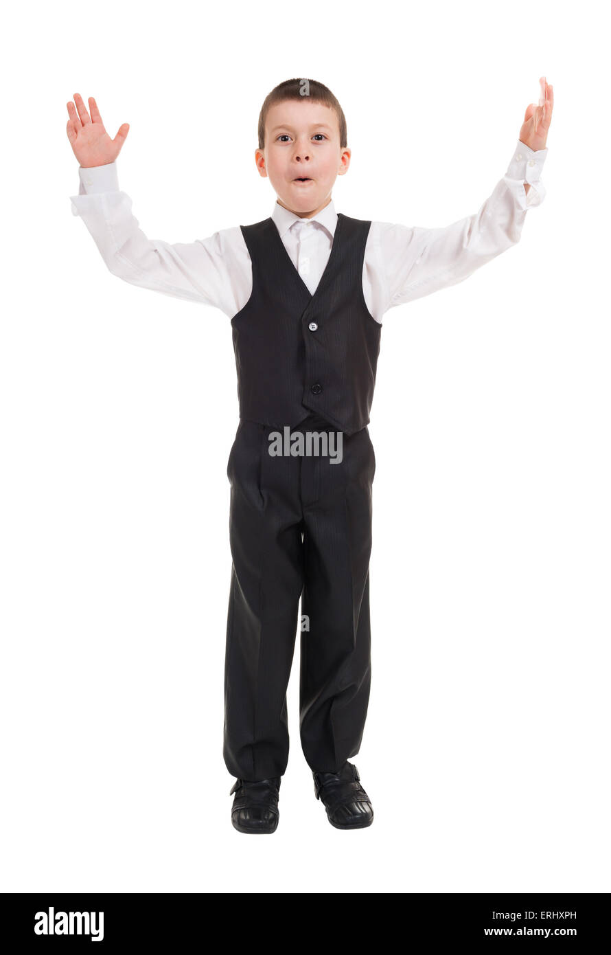 Boy in big suit hi-res stock photography and images - Alamy