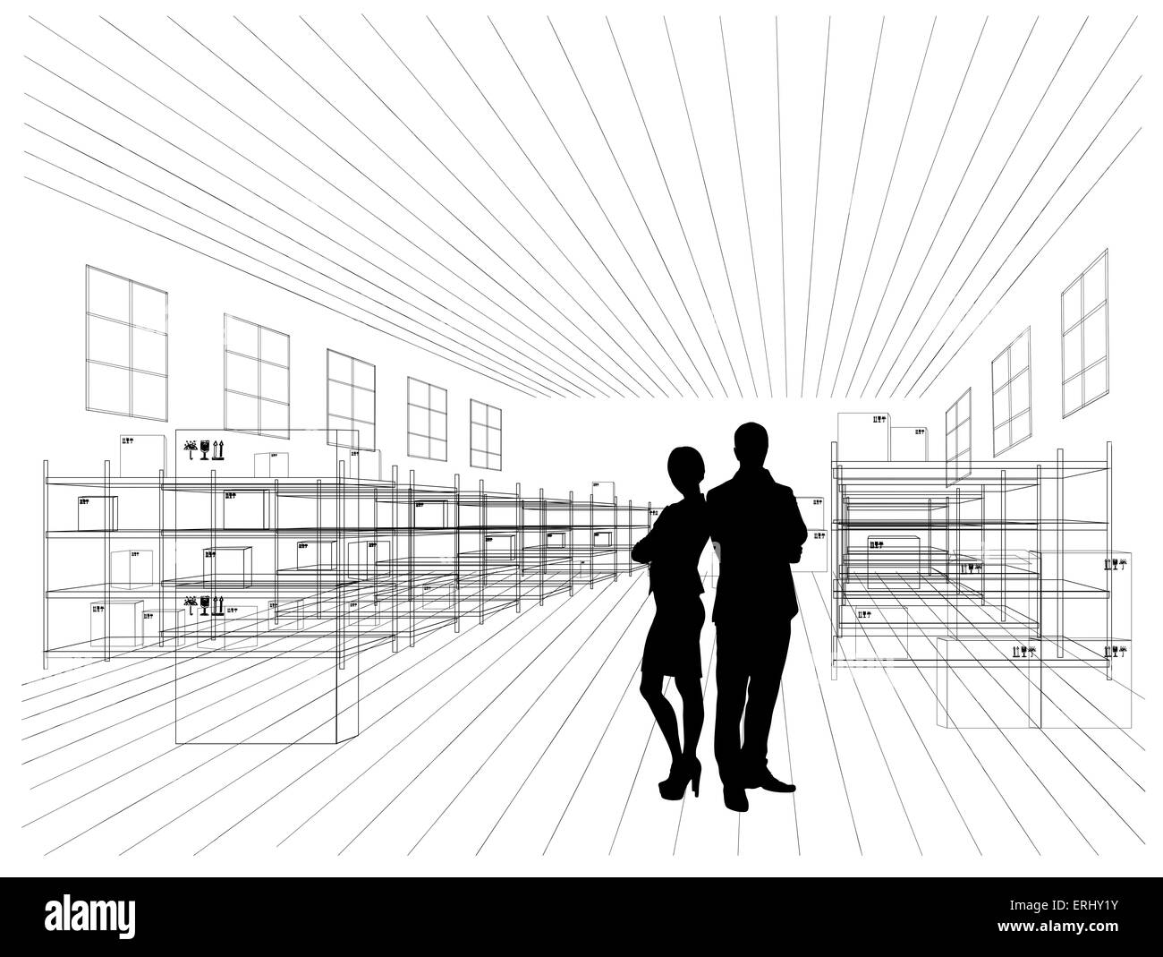 Cad drawing people Cut Out Stock Images & Pictures - Alamy
