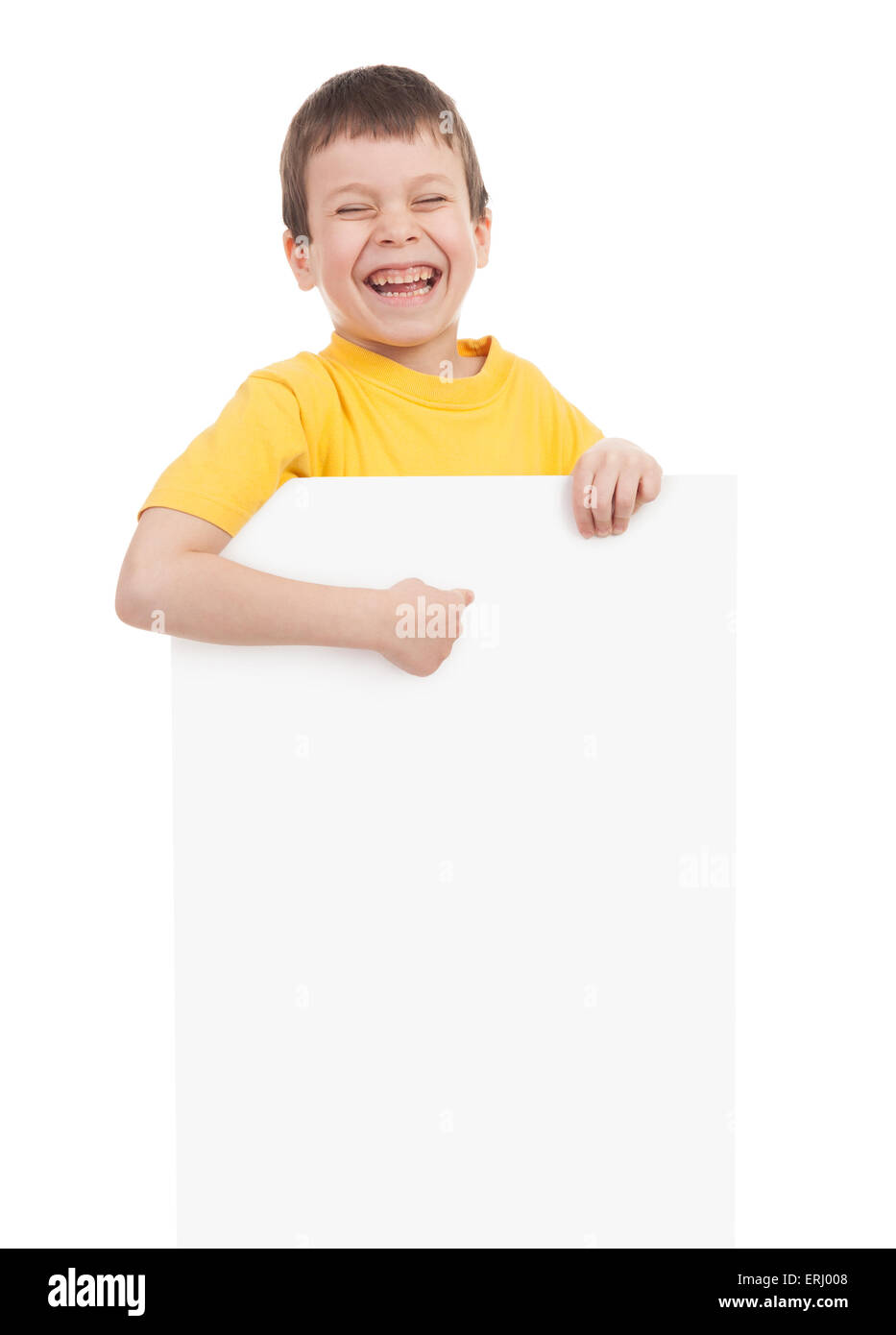boy with blank paper sheet Stock Photo - Alamy