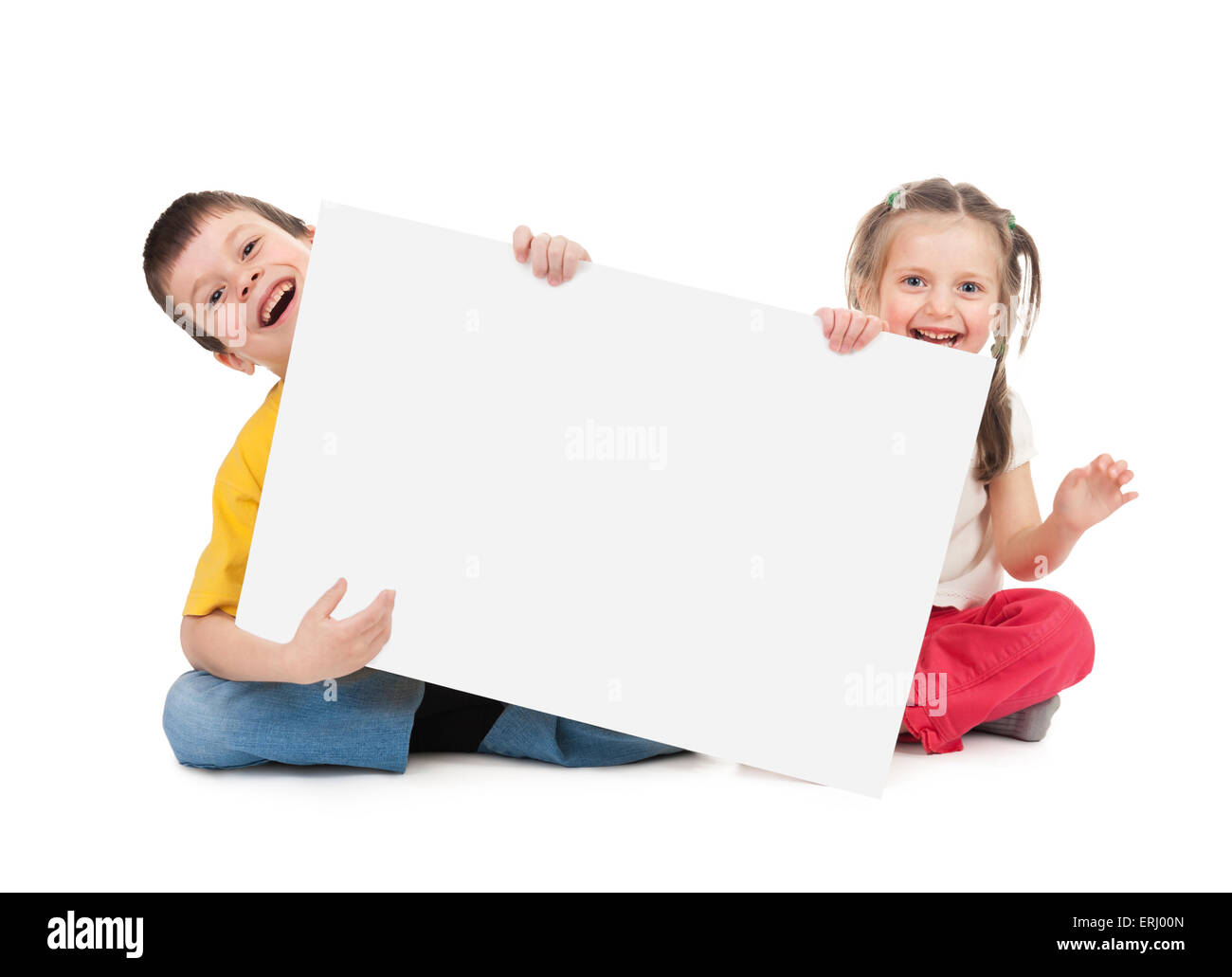 child with blank paper sheet Stock Photo - Alamy