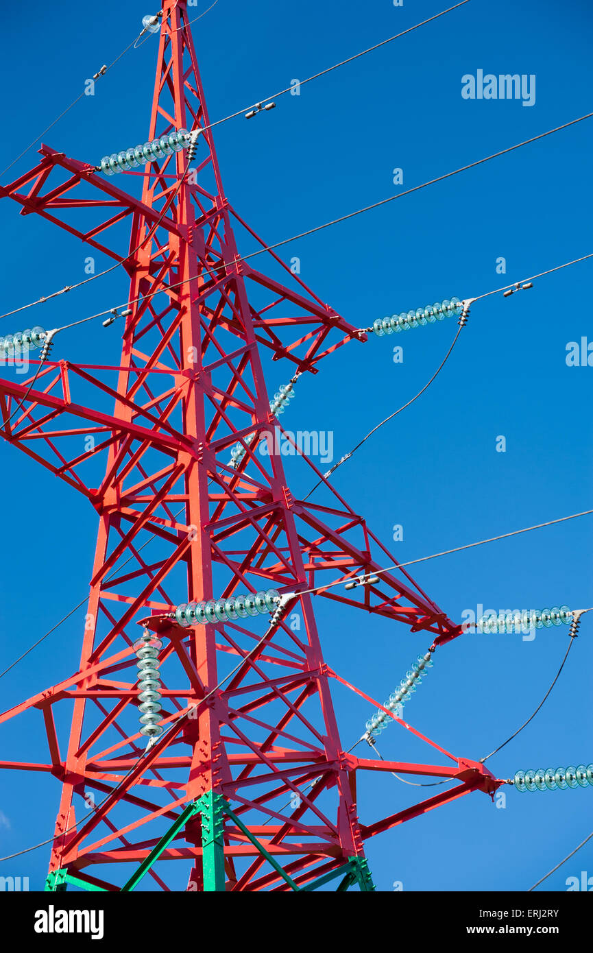 high voltage power lines Stock Photo Alamy