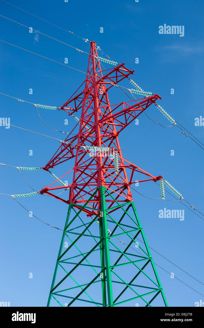 high voltage power lines Stock Photo Alamy