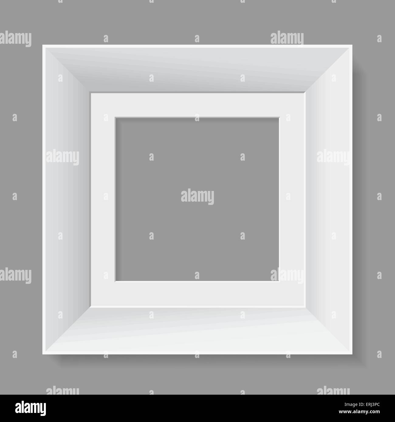 White frame isolated on gray background. Vector illustration. Stock Vector