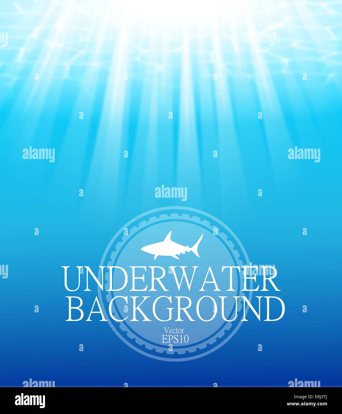 Blurred underwater background with sunbeams. Vector illustration EPS 10. Stock Vector