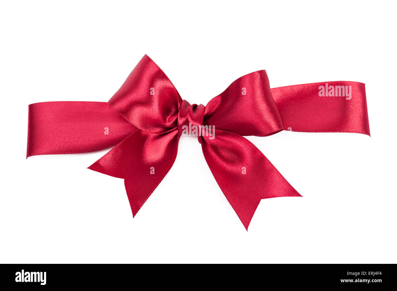 Corner with small red silk ribbon bow isolated on white Stock Photo - Alamy