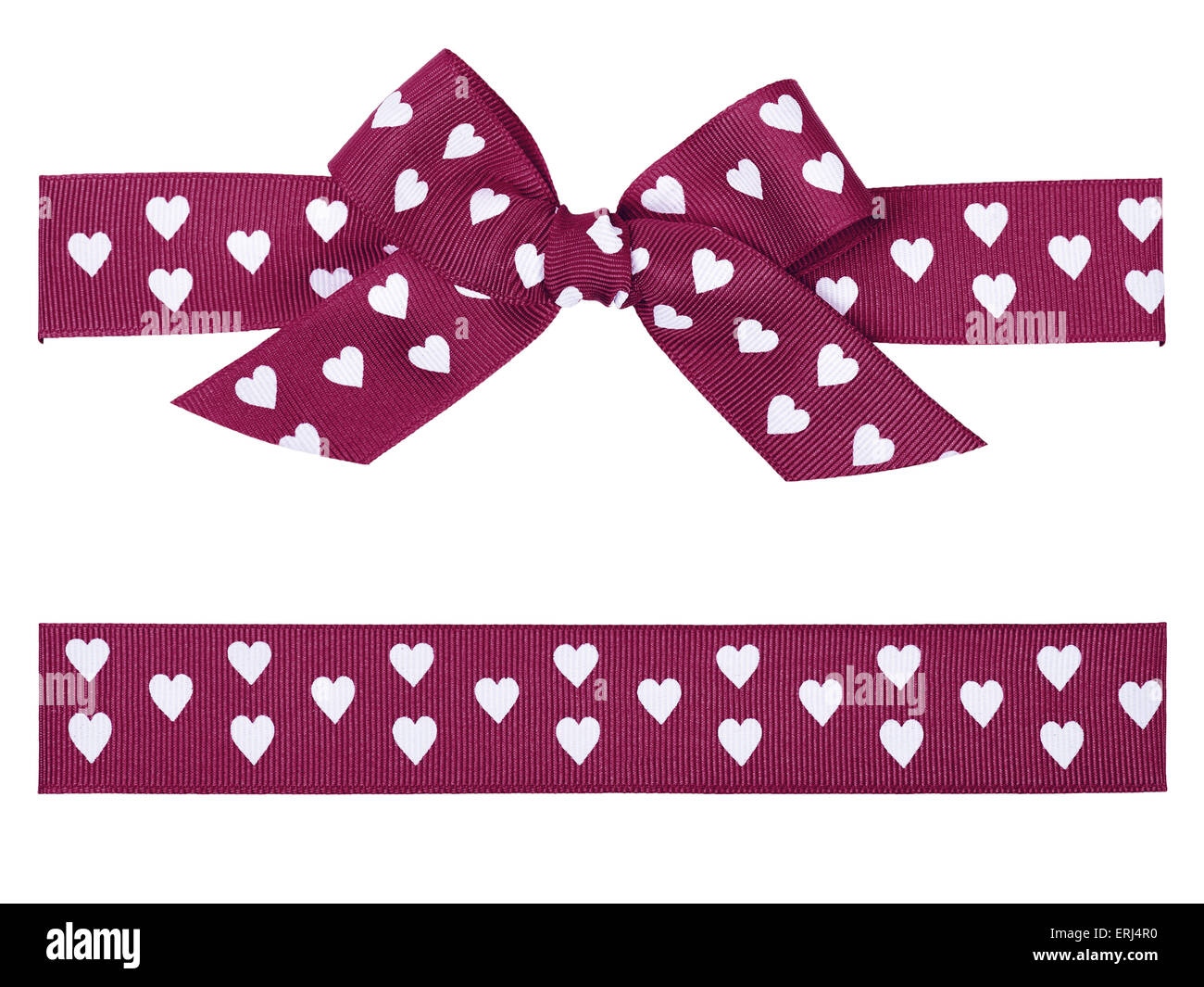 purple bow with hearts and ribbon Stock Photo Alamy