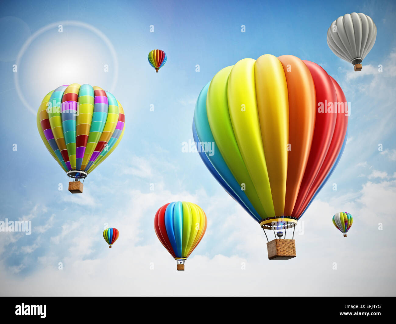 Hot Air Balloon isolated on white background Stock Photo - Alamy