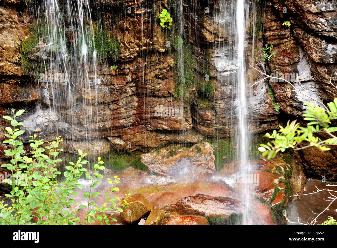 Waterfall in the Gorges du Cians; French Alps, France Stock Photo