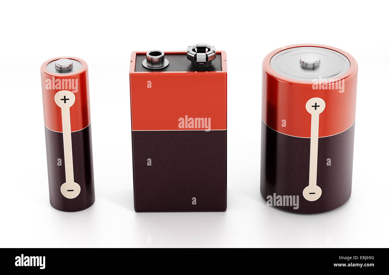 Batteries isolated on white background Stock Photo Alamy