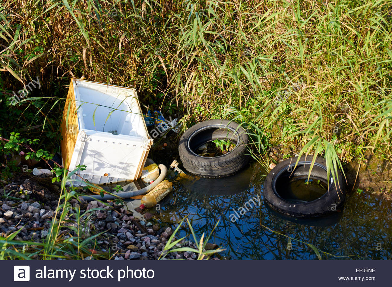 an-old-fridge-and-worn-tyres-dumped-in-a