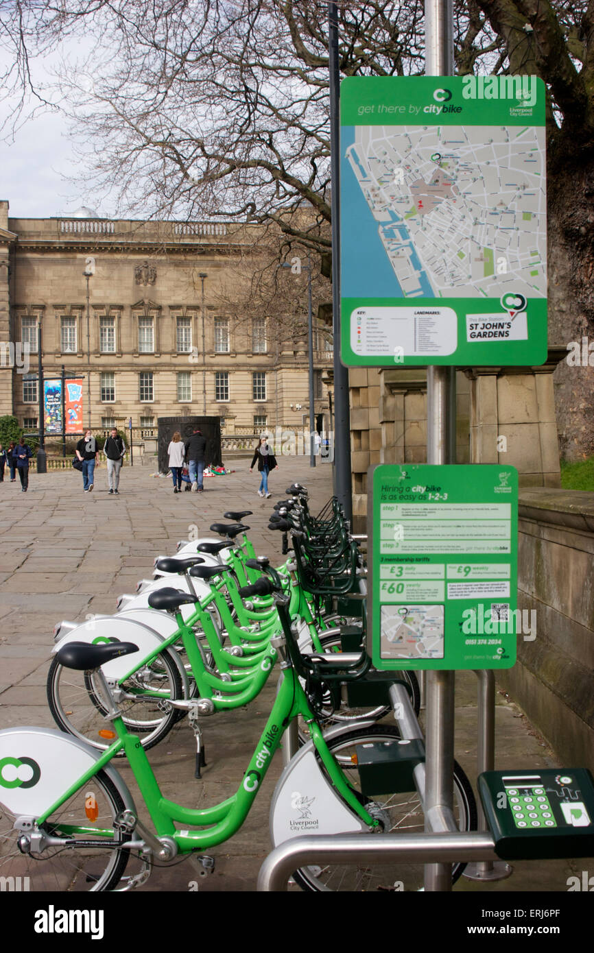 Liverpool public bicycle hire scheme Stock Photo Alamy