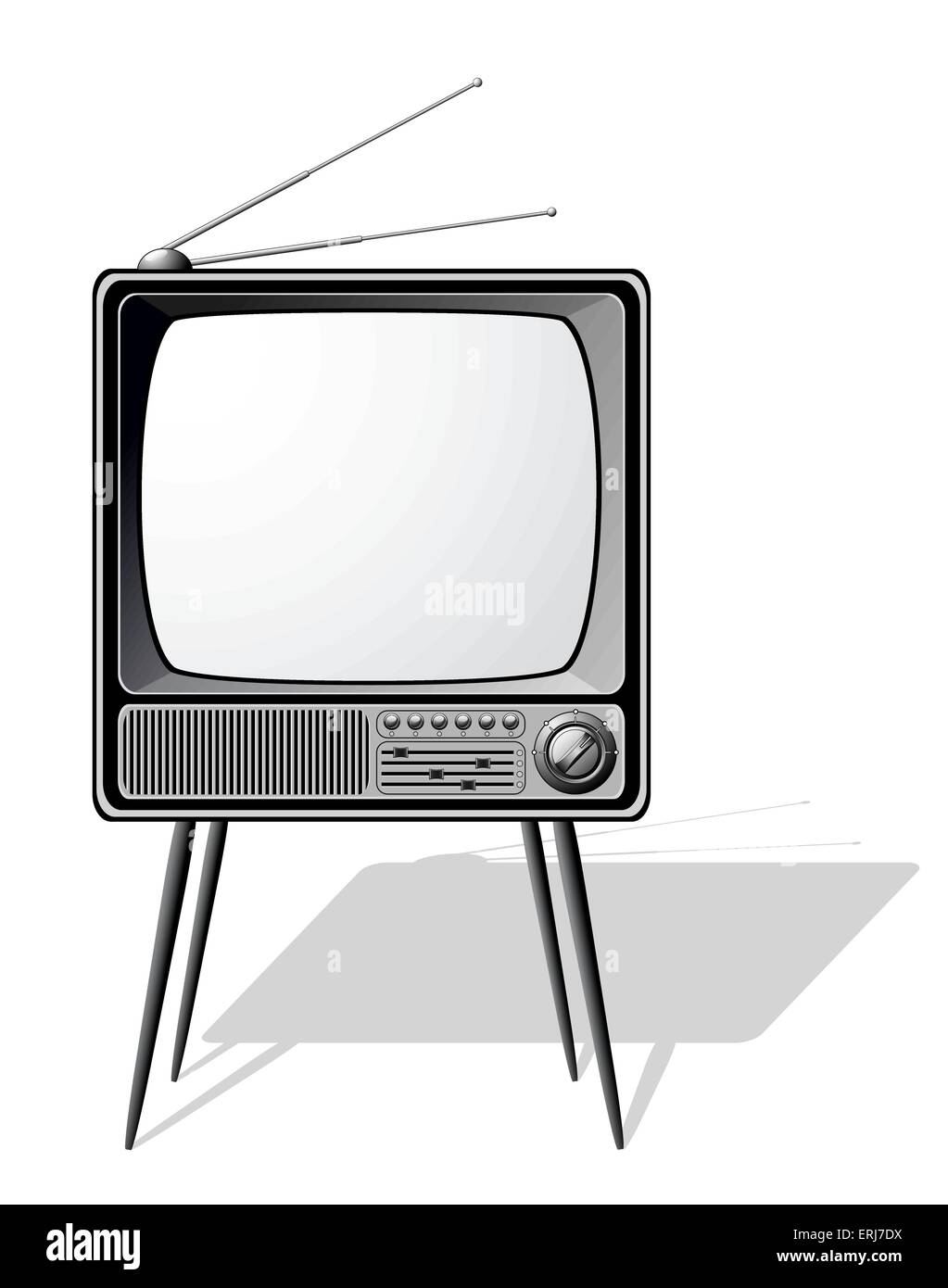 Retro TV isolated on white Stock Vector Image & Art - Alamy