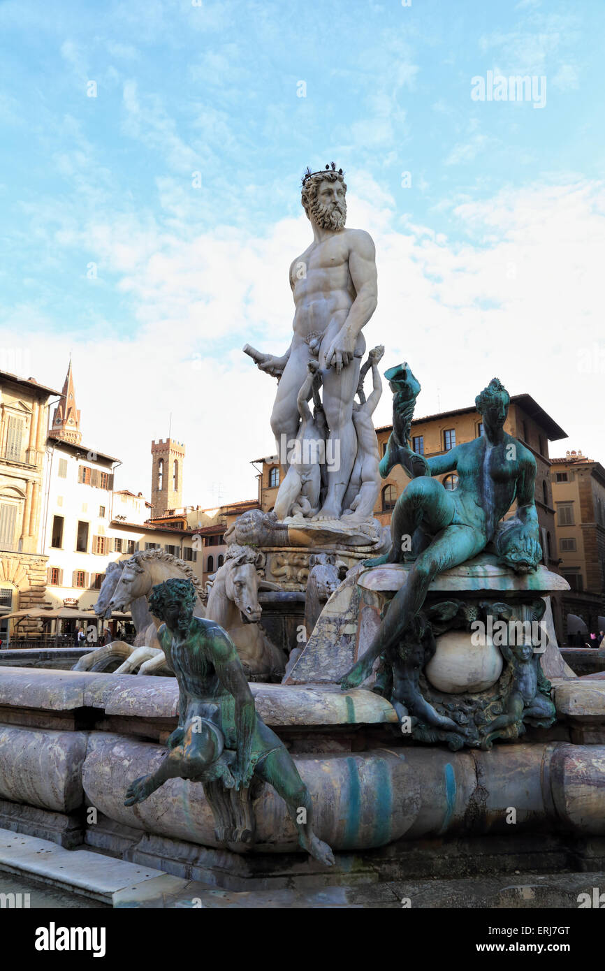 Fountain of Neptune, Florence / Fontana del Nettuno, Firenze Stock