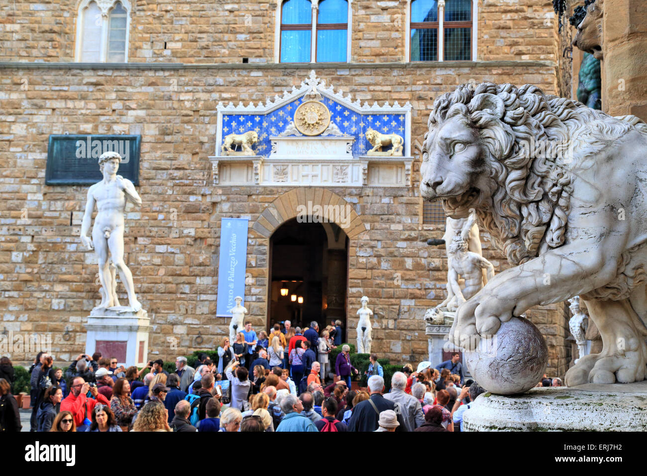 Copy of Michelangelo's 'David', Piazza della Signoria, Florence, Italy Stock Photo