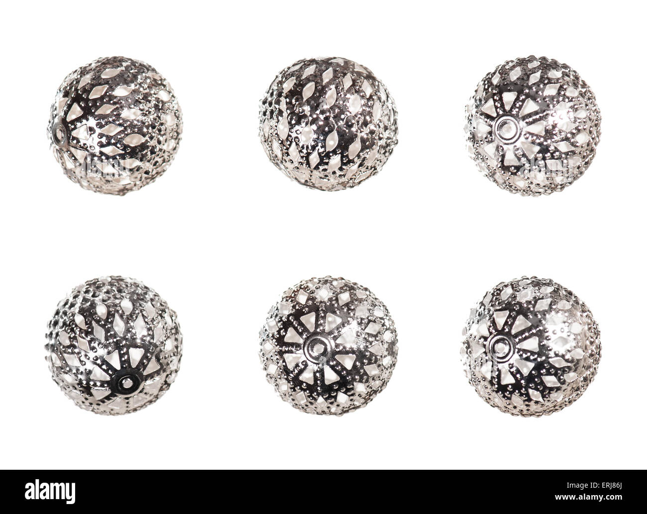 set of oriental decorative silver balls Stock Photo Alamy