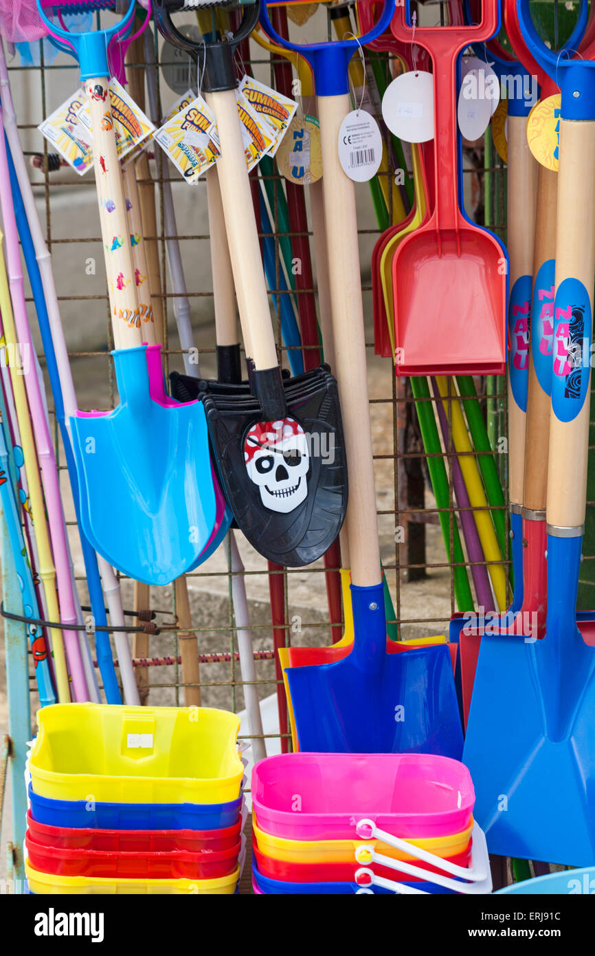buckets and spades for sale at the seaside resort town of Shanklin