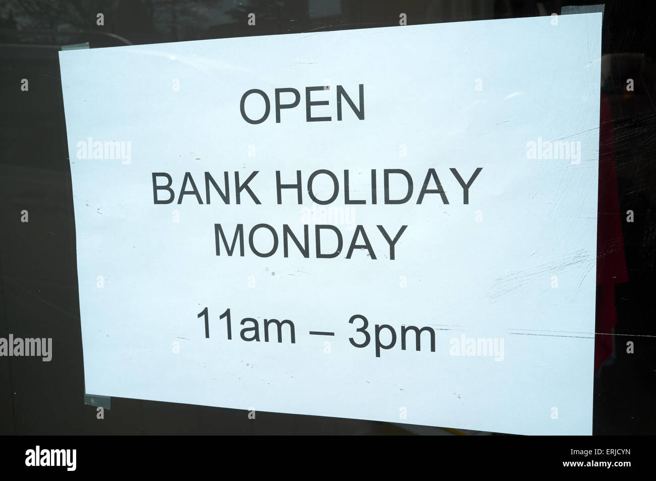Open Bank Holiday Monday Sign Stock Photo Alamy