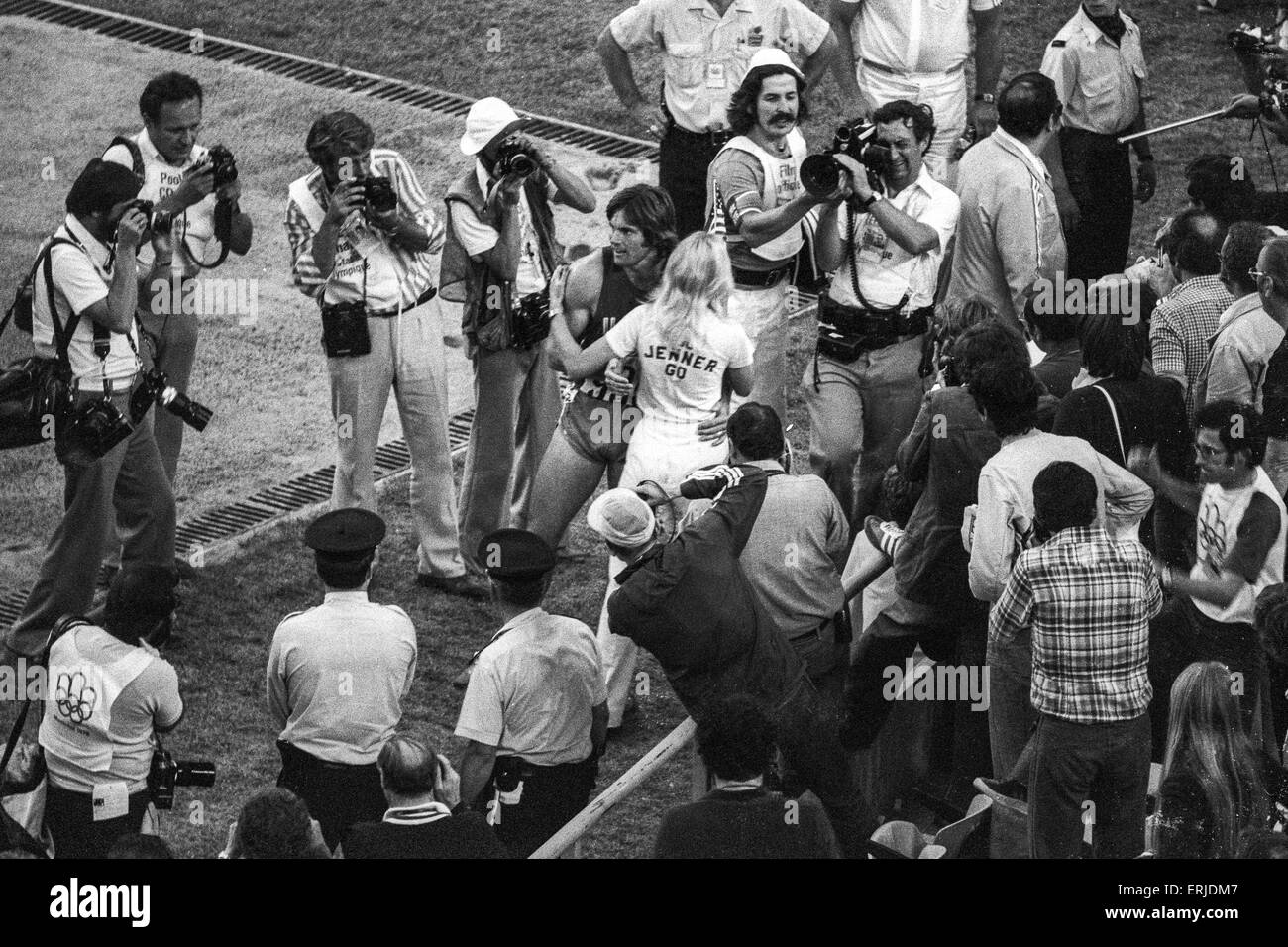 Bruce Jenner (USA) after winning the gold medal in the decathlon at
