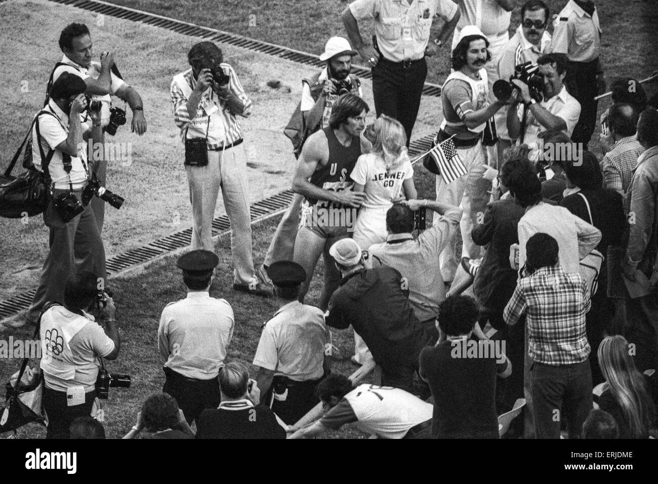 Bruce Jenner (USA) after winning the gold medal in the decathlon at