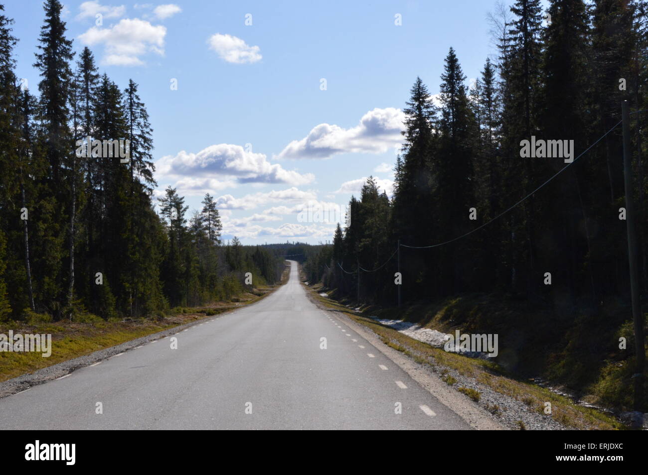 A road stretching far ahead. Stock Photo